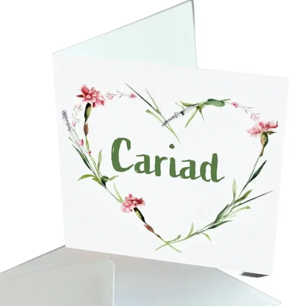 Greeting Card Cariad (Love - Flowers)