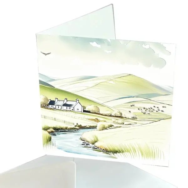 Greeting Card Cotttage in the Hills