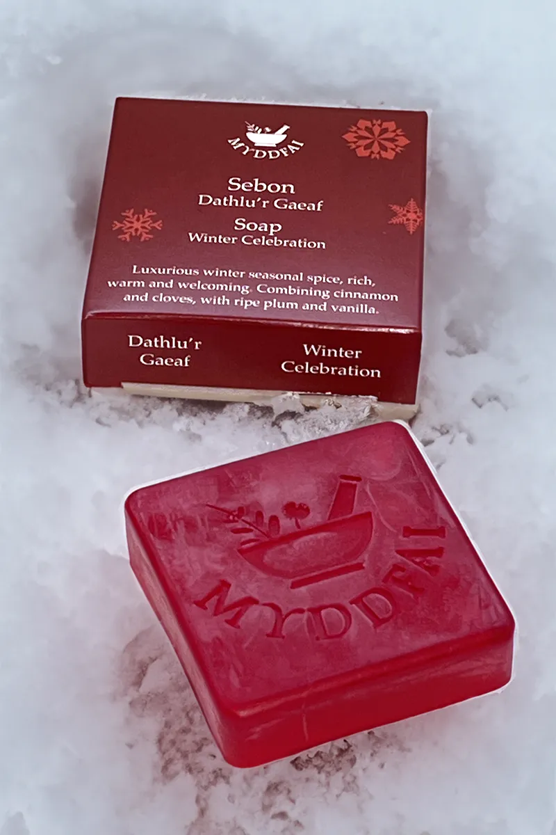 Soap Winter Celebration ~ Sebon Dathlu’r Gaeaf Luxurious winter seasonal spice, rich, warm, and welcoming.