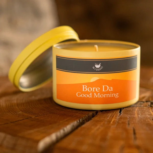 Candle Bore Da (Good Morning) Luxury Soy Wax Candle in tin